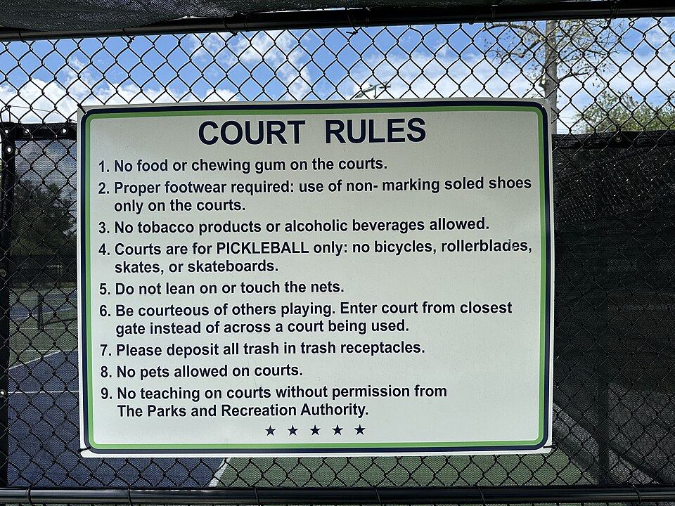 Friendly pickleball players shaking hands after a game