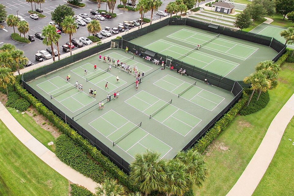 Outdoor pickleball courts at a Houston park