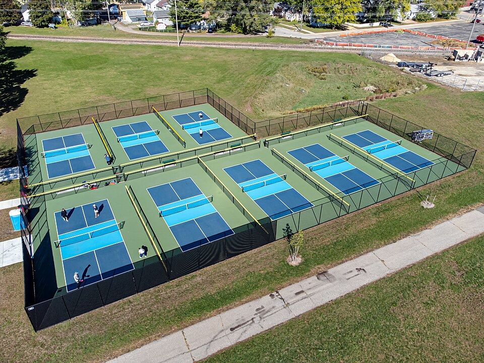 Pickleball players competing in South Florida